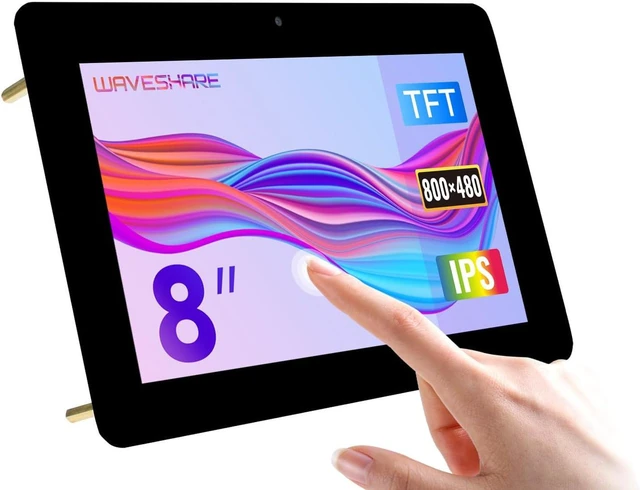 Main image of waveshare 8inch Capacitive Touch Display Compatible with Raspberry Pi 5/4B/3B+/3A+/3B/2B/B+/A+/CM3/3+/4 800×480 Resolution with 5MP Front Camera DSI Interface