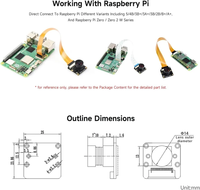 Alt view image 5 of 5 - waveshare OV9281-110 Mono Camera Compatible with Raspberry Pi Supports 4B /3B+ /3A+ /Zero/Zero 2 W and CM3/3+/4 Global Shutter 1MP