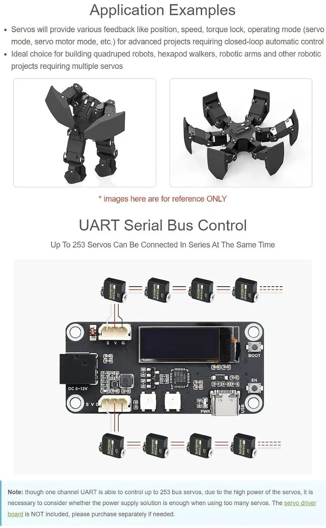 Alt view image 3 of 6 - Waveshare SC15 17kg Large Torque Programmable Serial Bus Servo 17kg.cm Large Torque