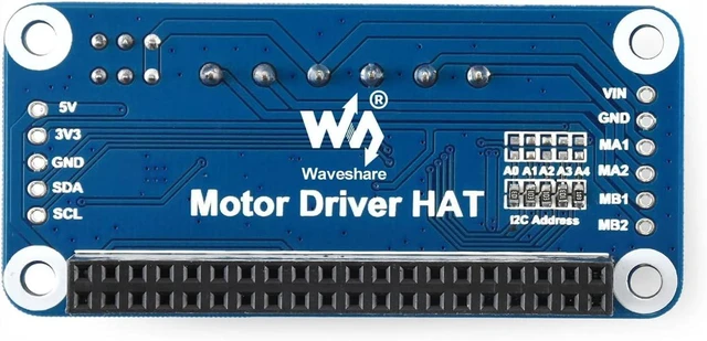 Main image of waveshare Motor Driver HAT for Raspberry Pi Zero/Zero W/Zero WH/2B/3B/3B+ via I2C Interface Driving Two DC Motors