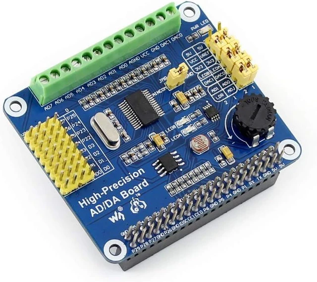 Alt view image 3 of 7 - Waveshare AD/DA Expansion Allows You to Add High-Precision AD/DA Functions Compatible with Raspberry Pi 5/4B/3B/Zero/Zero W/Zero 2W/Pico/Pico W/Pico WH and Jetson Nano