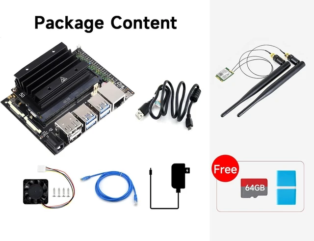 Alt view image 2 of 7 - Waveshare Jetson Nano Development/Expansion Kit Alternative Solution of B01 Kit Come with Carrier Board Jetson Nano Module Official Heatsink and More Extra Free Accessories
