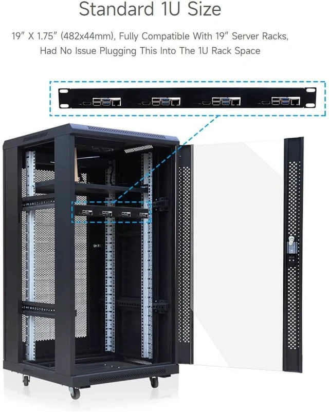Alt view image 4 of 7 - Waveshare 1U Rack Kit for Raspberry Pi 4 19 Rackmount Up to 4 Units Specifically Designed to House Raspberry Pi 4B Board