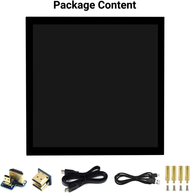 Alt view image 2 of 7 - waveshare 4inch HDMI Capacitive Touch IPS LCD Display Compatible with Raspberry Pi 4B/3B+/3A+/2B/B+/A+/Zero/Zero W/WH/Zero 2W CM3+/4 720×720 Resolution Supports Jetson Nano/Windows