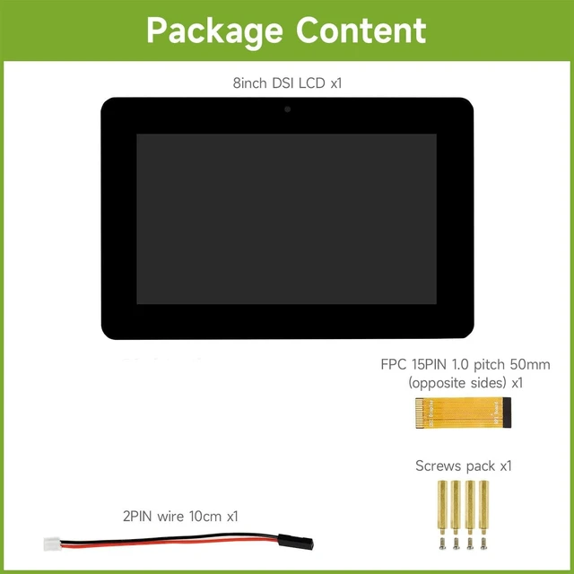 Alt view image 2 of 7 - Waveshare 8inch Capacitive Touch Display Compatible with Raspberry Pi 5/4B/3B+/3A+/3B/2B/B+/A+/CM3/3+/4 800×480 Resolution DSI Interface