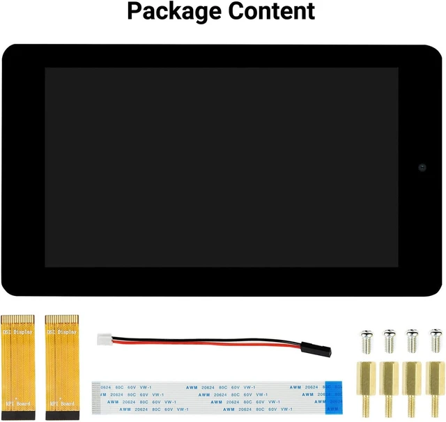 Alt view image 2 of 7 - Waveshare 7inch Capacitive Touch Display Compatible with Raspberry Pi 4B/3B+/3A+/3B/2B/B+/A+/CM3/3+/4 with 5MP Front Camera 800×480 Resolution DSI Interface