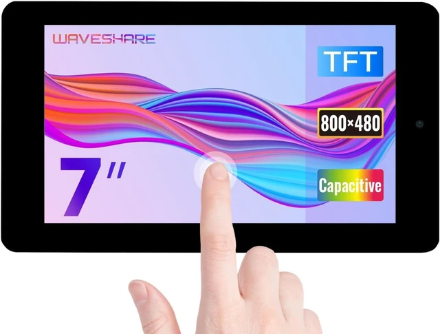 Main image of Waveshare 7inch Capacitive Touch Display Compatible with Raspberry Pi 4B/3B+/3A+/3B/2B/B+/A+/CM3/3+/4 with 5MP Front Camera 800×480 Resolution DSI Interface