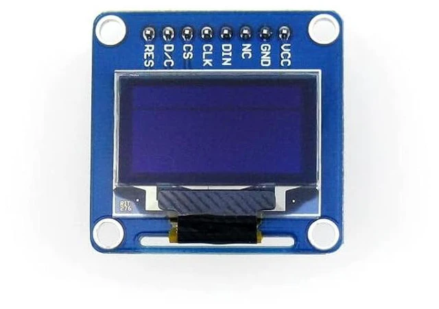 Main image of Waveshare 0.96inch OLED SPI/I2C Interfaces with Straight/Vertical Pinheader 1/4 Yellow Section 3/4 Blue Compatible with Raspberry Pi/Jetson Nano