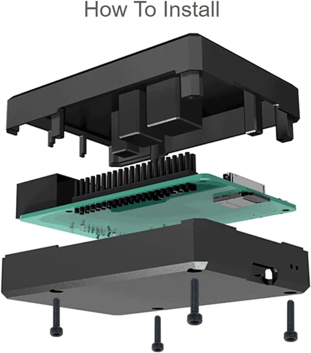 Alt view image 5 of 5 - Waveshare Aluminum Grid Grooved Case for Raspberry Pi 4 Inner Heatsink Pillars