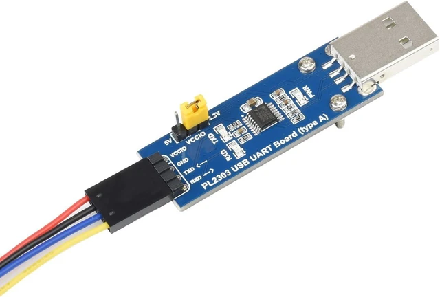 Alt view image 6 of 6 - Waveshare PL2303 USB to UART (TTL) Communication Module V2 USB-A Connector Compatible with 1.8V/2.5V/3.3V/5V Logic Level Supports Windows XP/7/8/10/11/