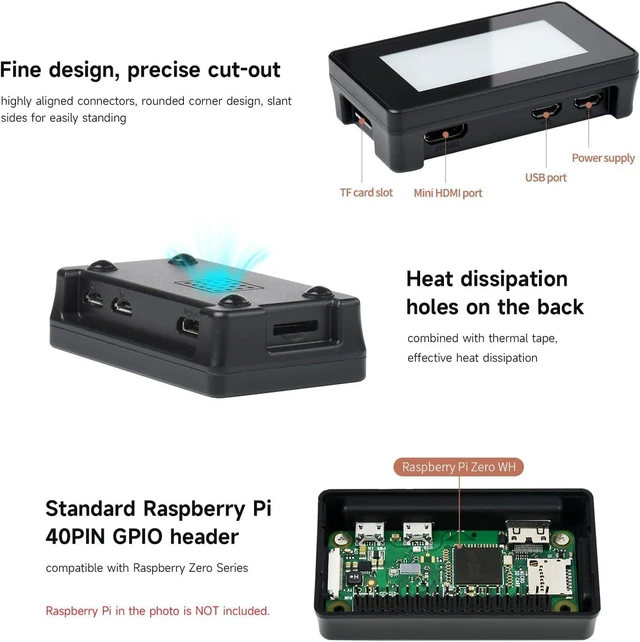 Alt view image 5 of 7 - Waveshare 2.13inch Touch E-Paper E-Ink Display HAT Compatible with Raspberry Pi Zero/Zero W 250×122 Pixels with ABS Protection Case Supports Partial Refresh