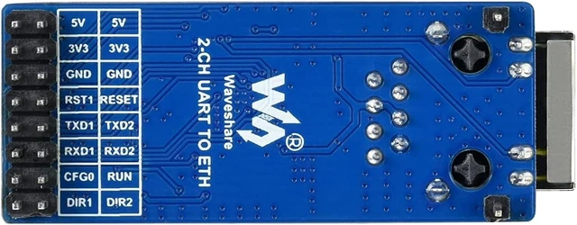 Alt view image 2 of 6 - Waveshare 2-CH UART to Ethernet Converter Serial Port Transparent Transmission Module
