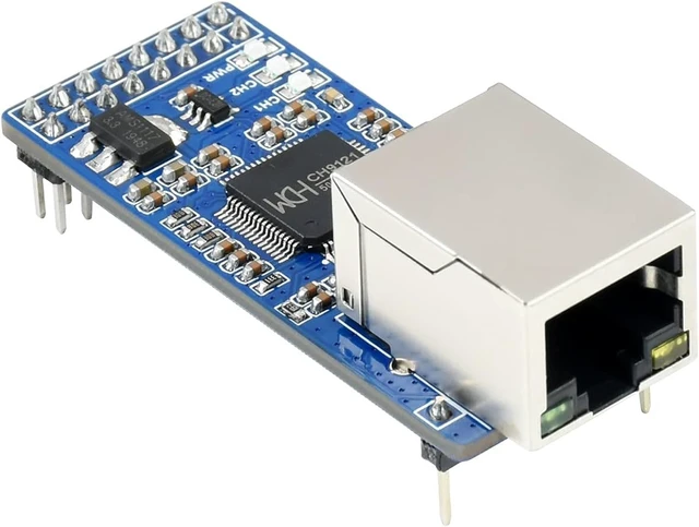 Alt view image 3 of 6 - Waveshare 2-CH UART to Ethernet Converter Serial Port Transparent Transmission Module