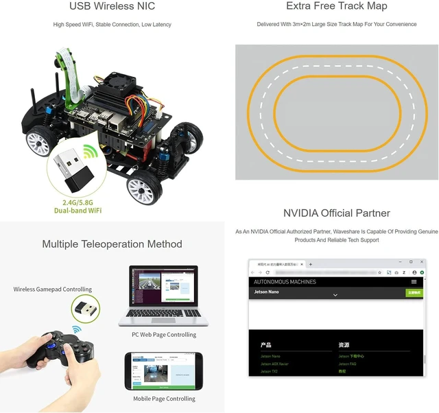 Alt view image 5 of 5 - Waveshare JetRacer Pro 2GB AI Kit High Speed AI Racing Robot Powered By Jetson Nano 2GB 15 Items (Not Include Jetson Nano 2GB Board)