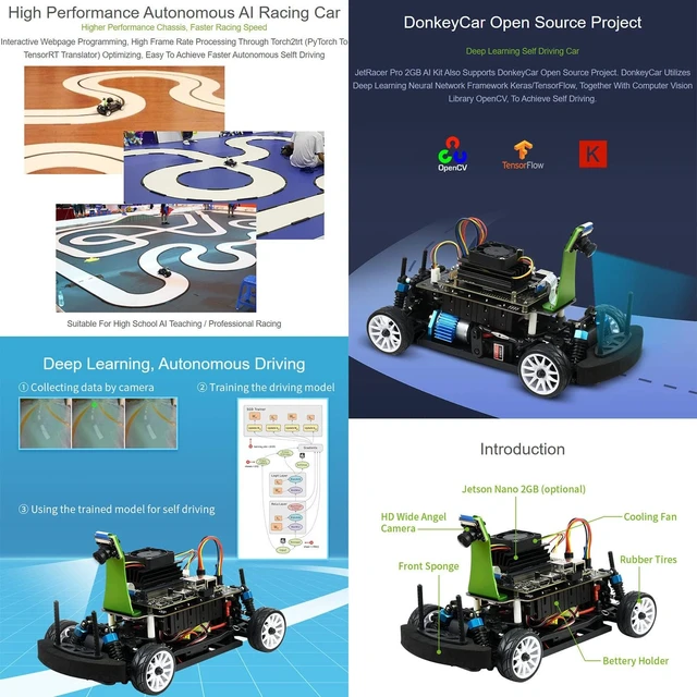 Alt view image 4 of 5 - Waveshare JetRacer Pro 2GB AI Kit High Speed AI Racing Robot Powered By Jetson Nano 2GB 15 Items (Not Include Jetson Nano 2GB Board)