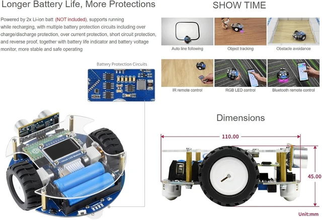 Alt view image 5 of 7 - waveshare PicoGo Mobile Robot Based On Raspberry Pi Pico Self Driving Remote Control Unassembled
