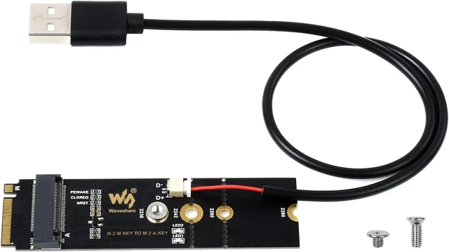 Main image of Waveshare M.2 M Key to A Key Adapter Only Supports Devices with PCIE Channel USB Conversion
