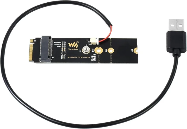 Alt view image 7 of 7 - Waveshare M.2 M Key to A Key Adapter Only Supports Devices with PCIE Channel USB Conversion