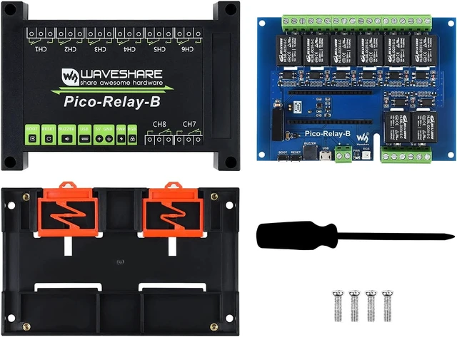 Alt view image 2 of 7 - Waveshare Industrial 8-Channel Relay Module for Raspberry Pi Pico Power Supply Isolation Photocoupler Isolation