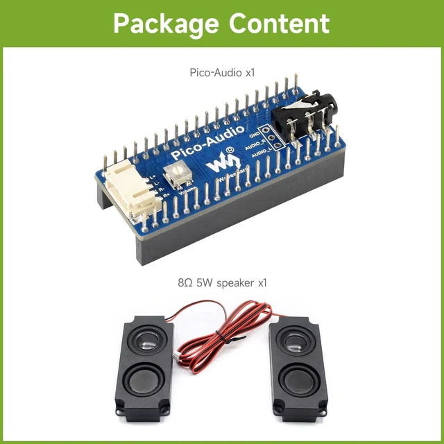 Alt view image 2 of 7 - Waveshare Audio Expansion Module for Raspberry Pi Pico Wide Range Audio Sampling Rate Headphone and Speaker Signal Output at The Same Time