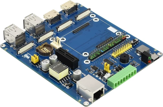 Alt view image 2 of 7 - Waveshare Compute Module 4 IO Board with PoE Feature (Type B) Suitable for Variants of CM4 Compatible with Raspberry Pi