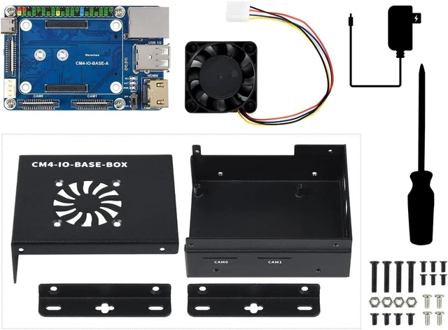 Alt view image 2 of 7 - Waveshare Mini-Computer Based On Raspberry Pi Compute Module 4 (NOT Included) Mini IO Board Lite Ver Metal Case with Cooling Fan