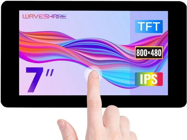 Main image of Waveshare 7inch Capacitive Touch Display, Compatible with Raspberry Pi 5/4B/3B/Zero/Zero W/Zero 2W/Pico/Pico W/Pico WH, 800×480, DSI Interface