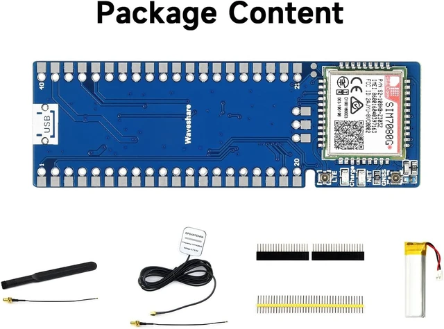 Alt view image 2 of 2 - Waveshare SIM7080G NB-IoT/Cat-M(EMTC) / GNSS Module for Raspberry Pi Pico NB-IoT, Cat-M(EMTC), and GNSS Positioning with Global Band Support