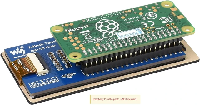 Alt view image 2 of 7 - Waveshare 2.9inch Touch E-Paper E-Ink Display HAT Compatible with Raspberry Pi4B/3B+/3B/2B/B+/A+/Zero/Zero W/WH/Zero 2W 296×128 Pixels 5-Points Capacitive Touch SPI Interface Support Partial Refresh