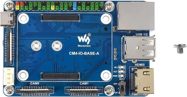 Main image of Waveshare Mini Base Board (A) Designed for Raspberry Pi Compute Module 4 Suitable for Evaluating The Raspberry Pi CM4 Or Being Integrated Into End Products