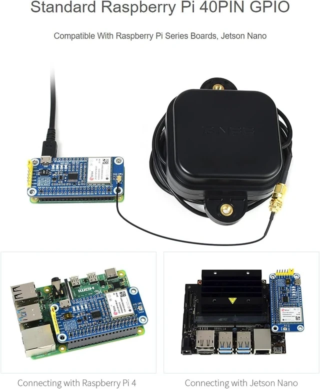 Alt view image 5 of 7 - Waveshare ZED-F9P GPS-RTK HAT for Raspberry Pi Centimeter Level Accuracy Multi-Band RTK Differential GPS Module