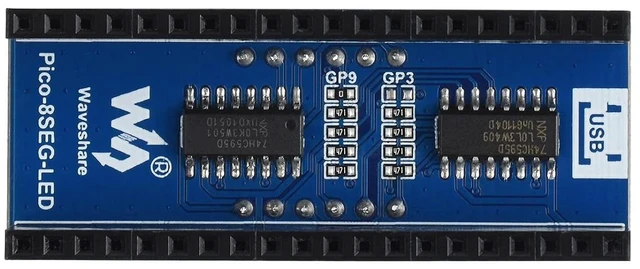 Alt view image 2 of 7 - waveshare 4-Digit 8-Segment Display Module for Raspberry Pi Pico Embedded 74HC595 Driver SPI-Compatible Comes with Raspberry Pi Pico C/C++ and MicroPython Demo