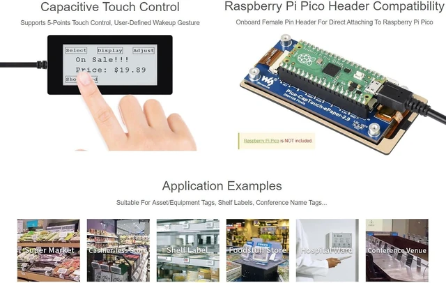 Alt view image 6 of 7 - Waveshare 2.23inch OLED Display HAT for Raspberry Pi 128×32 Pixels with Embedded SSD1305 Driver Communicating via SPI or I2C Interface.