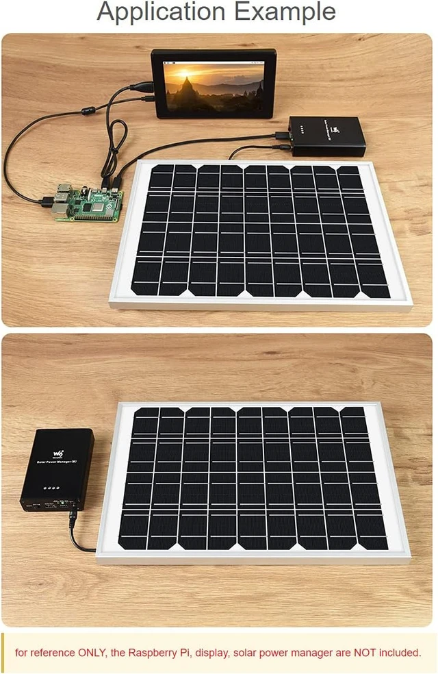 Alt view image 5 of 6 - Waveshare Polysilicon Solar Panel (18V 10W) 10Wp Power Photovoltaic Panel High Conversion Efficiency