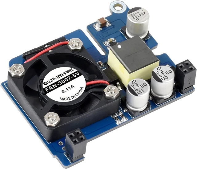 Alt view image 2 of 7 - Waveshare Power Over Ethernet HAT (Type D) for Raspberry Pi 3B+/4B 802.3af-Compliant Tailored for Raspberry Pi Official Case