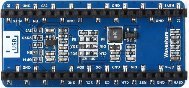 Alt view image 2 of 4 - Waveshare 1.3inch OLED Display Module for Raspberry Pi Pico 64×128 Pixels with SPI/I2C Interface Embedded SH1107 Driver Comes with Raspberry Pi Pico C/C++ and MicroPython Demo