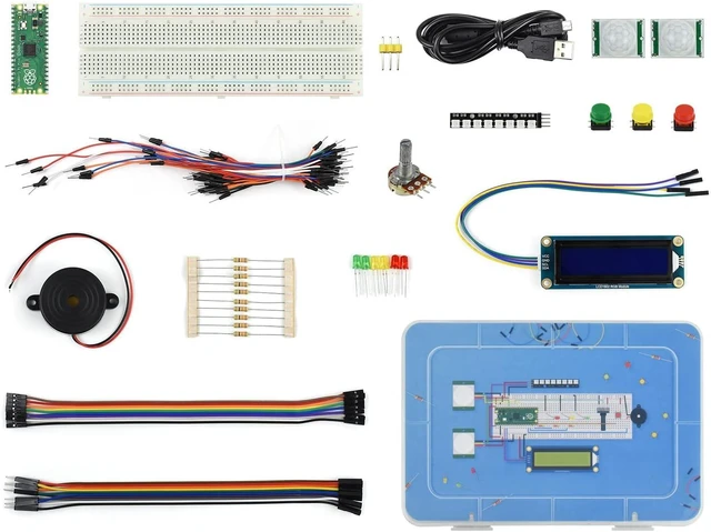 Alt view image 2 of 5 - Waveshare Compatible with Raspberry Pi Pico Basic Kit with Rich Tutorials and Resources Fast Getting Started with Pico MicroPython Programming