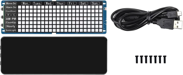 Alt view image 2 of 6 - waveshare Rectangle Electronic Clock for Raspberry Pi Pico with Accurate RTC and Multi Functions LED Digits Open Source Programable