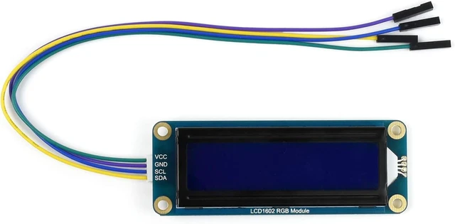 Alt view image 2 of 6 - Waveshare LCD1602 RGB Module Adjustable RGB Backlight Color 3.3V/5V Compatible 3.3V/5V Compatible I2C Communication