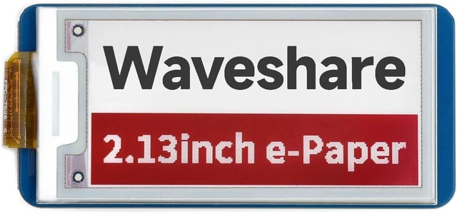 Main image of Waveshare 2.13inch E-Paper E-Ink Display Module (B) for Raspberry Pi Pico 212×104 Pixels Red/Black and White with SPI Interface