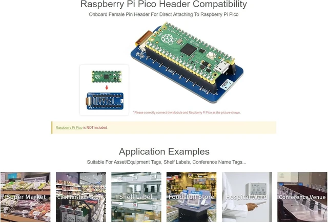 Alt view image 5 of 6 - Waveshare 2.13inch E-Paper E-Ink Display Module (B) for Raspberry Pi Pico 212×104 Pixels Red/Black and White with SPI Interface