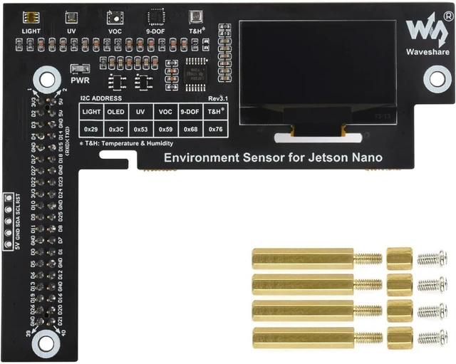 Main image of Waveshare Environment Sensors Module Designed for Jetson Nano I2C Bus with 1.3inch OLED Display