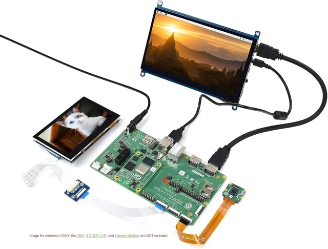 Alt view image 3 of 6 - Waveshare Raspberry Pi Compute Module 4 Development Kit with Official IO Board and 7inch Touchscreen (6 Items)