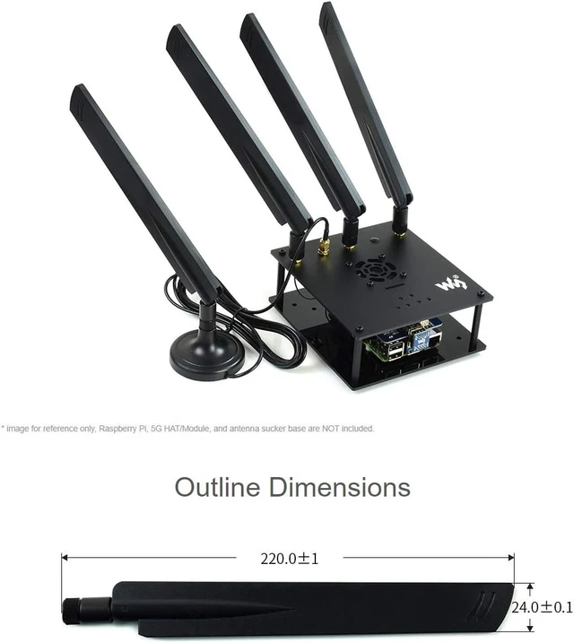 Alt view image 4 of 4 - Waveshare 5G High Gain Omni Antenna Compatible with 5G/4G/3G/GNSS SMA to IPEX-4 Connector Suitable for 5G Communication Modules