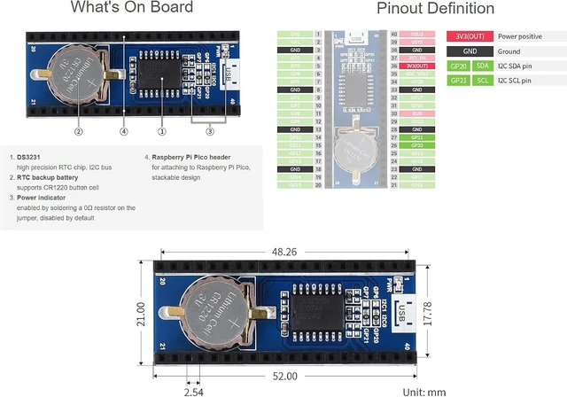 Alt view image 5 of 5 - Waveshare Precision RTC Module for Raspberry Pi Pico Incorporates High Precision RTC Chip