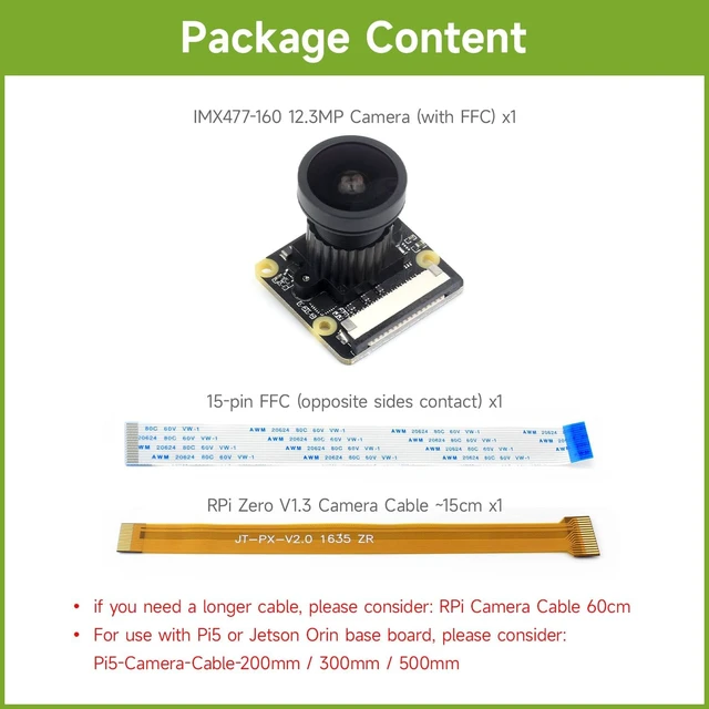 Alt view image 2 of 6 - Waveshare IMX477-160 12.3MP Camera 160° FOV 4056 × 3040 Resolution Compatible with Jetson Nano/Compute Module