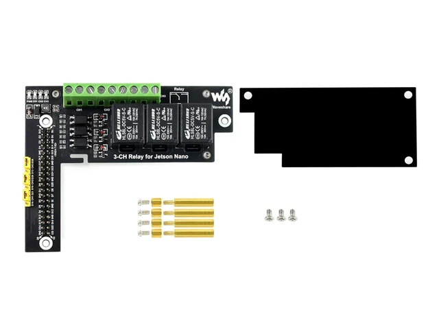 Alt view image 2 of 6 - Waveshare Quality 3-Ch Relay Expansion Board Designed for Jetson Nano with Optocoupler Isolation