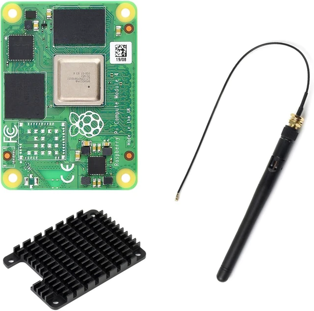 Main image of Waveshare Pi Compute Module 4 Comes with an Official Raspberry Pi CM4004032 (Without Wireless, 4GB RAM, 32GB eMMC Flash), an Antenna Kit and a HEATSINK (3 Items)
