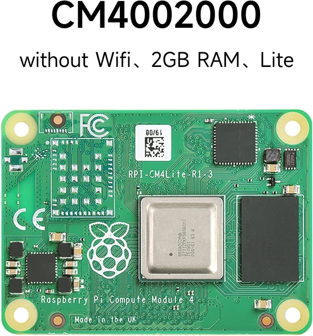 Alt view image 2 of 7 - Waveshare Pi Compute Module 4 Comes with an Official Raspberry Pi CM4002000 (Without Wireless, 2GB RAM, Lite Version), an Antenna Kit and a HEATSINK(3 Items)