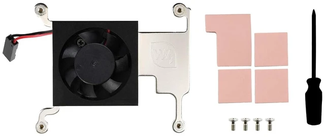 Main image of Waveshare Low-Profile CPU Cooling Fan for Raspberry Pi 4B/3B+/3B with Aluminum Alloy Bracket